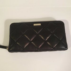 Kate Spade Quilted Black  Leather Wallet